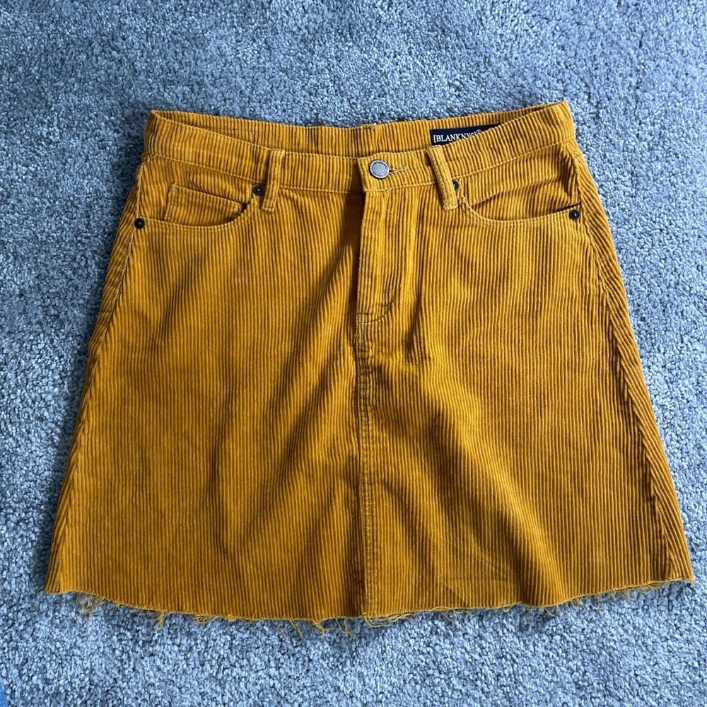 Blank NYC Mustard Corduroy A-Line Skirt miniskirt size 27